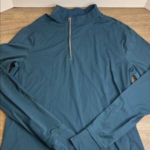 Lululemon Men’s Quarter Zip Performance Pullover – Size Large– Teal Blue